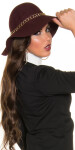 Trendy floppy felt hat with decorative chain Einheitsgroesse