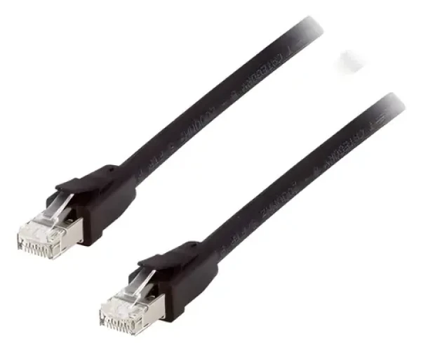 Equip Patchkabel Cat8.1 čierna / Patch kábel / S/FTP / RJ45 - RJ45 / 0,5 m / 40 Gbit/s / PoE++ (608057)