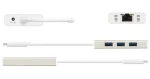 J5Create JCH471 biela / USB-C húb / Gigabit Ethernet / 3 porty / hliník (JCH471-N)
