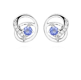 MOISS Pôvabné strieborné náušnice s tanzanit EG000124