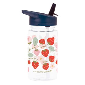 A Little Lovely Company Detská fľaša so slamkou Strawberries 450 ml