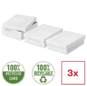 ESSELTE Úložný box Home M biela / Sada 3 ks / lepenka / nízky (628284)