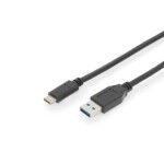 Digitus USB kábel USB 3.2 Gen1 (USB 3.0 / USB 3.1 Gen1) USB-C ® zástrčka, USB-A zástrčka 1.00 m čierna dvojžilový tienený AK-300146-010-S; AK-300146-010-S