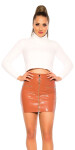 Sexy KouCla Leatherlook Mini Skirt With Zip red S