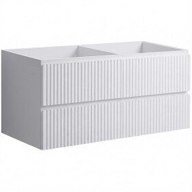CERANO - Kúpeľňová skrinka pod umývadlo Carole - biela matná ryhovaná - 119x48x45 CER-674935
