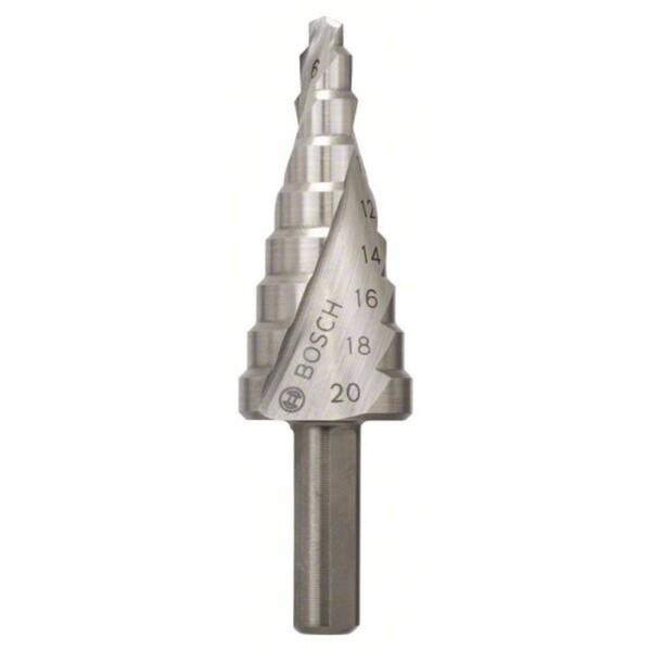 Bosch Accessories 2608597519 HSS stupňovitý vrták 4 - 20 mm Celková dĺžka 70.5 mm kužeľový záhlbník 1 ks; 2608597519