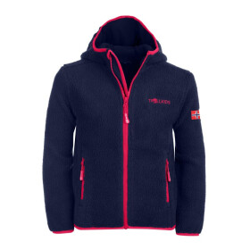 Trollkids Dievčenská fleecová bunda Mandal s kapucňou pre dievčatá tmavomodrá (358-114) 152