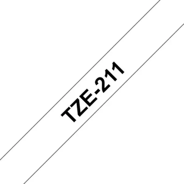 Brother Tape Black on White / Páska do tlačiarne štítkov / čierna tlač / biely podklad / 6 mm / 8 m (TZE-211)