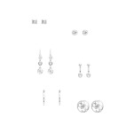 GUESS náušnice Kandence Silver-Tone Stud Earrings Set Strieborná