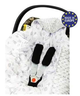 Bomimi Zavinovacia deka do autosedačky minky lesné zvieratká, šedá (BO2208GRY010)