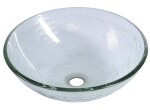 SAPHO - RIPPLE sklenené umývadlo na dosku priemer 42cm, číre sklo s textúrou 2501-18