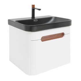 Kúpeľňová skrinka s umývadlom a batériou SAT Fusion 57,5x43x45 cm biela matná mat SATFUSION60WBKMBA SATFUSION60WBKMBA