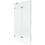 MEXEN/S - Lunar vaňová zástena 2-krídlová ľavá 90 x 150, transparent, nikel kartáčovaný 897-090-100-97-00-L