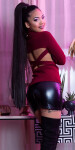 Sexy KouCla Turtleneck jumper w. back cut out BORDEAUX Einheitsgroesse