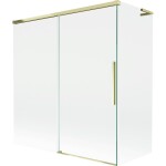 MEXEN/S - Rox L vaňová zástena 2-krídlová posuvná 150 + 70 x 150, transparent, zlatá 8C9L-150-070-50-00
