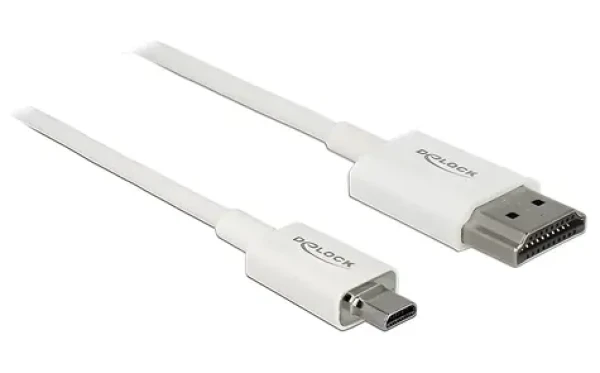 DeLock HDMI-A - HDMI Micro-D 1 m / HDMI kábel / High Speed s Ethernetom / 3D / 4K / Slim (85149)