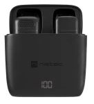 Natec Hopper Lightning čierna / Klopový mikrofón / sada 2 ks / bezdrôtový / dosah 30 m / výdrž 4 h (NMI-2255)