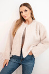 Dámska kožušinová bunda bez zapínania béžová UNI