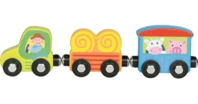GOKI Drevený traktor s vlečkami Pepé