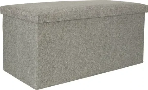 KIK šedá / Skladacia pufa s úložným priestorom / 76 x 38 x 38 cm / nosnosť 100 kg (KX4619)
