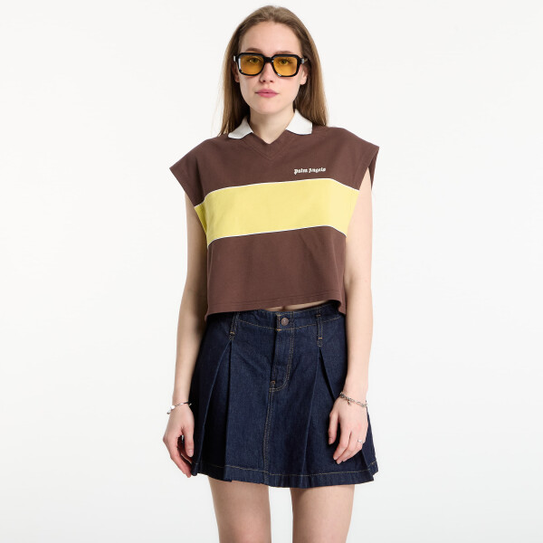 Tričko Palm Angels Classic Logo Boxy Polo Brown/ Yellow M