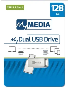 MyMedia MyDual 128GB strieborná / Flash disk / USB-C/USB-A / USB 3.2 Gen 1 (69271)