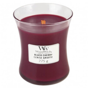 Woodwick Black Cherry 275g - váza stredná / doba horenia: až 65h (5038581057798)