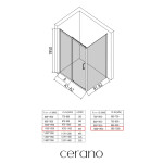 CERANO - Sprchovací kút Orlano L/P - 5 mm - čierna matná, transparentné sklo - 110x100x195 - posuvný CER-DY505B-90-216
