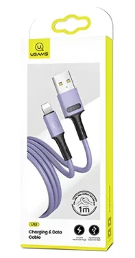 USAMS SJ434 U52 fialová / Kábel / Lightning / TPE / 2A / 1 m (SJ434USB04)