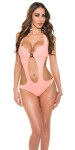 Trendy KouCla monokini with skull buckle