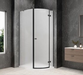 POLYSAN - GLOBE GUN METAL štvrťkruhová sprchová zástena 900x1000, matné sklo, pravé GB2910MRGM