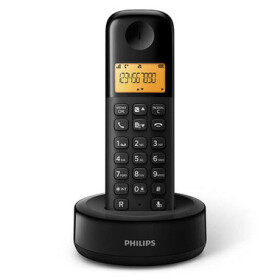 Philips D1601D/53 čierna / Bezdrôtový telefón / 1.6 grafický displej / doba hovoru 10 hodín (D1601D/53)