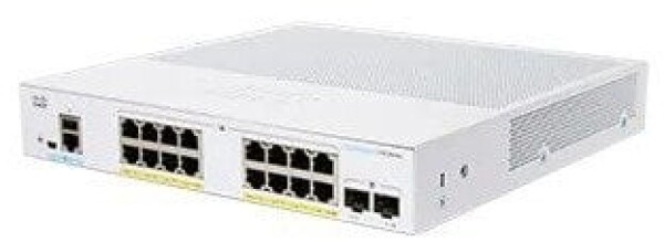 Cisco Cisco switch CBS250-16P-2G-UK, 16xGbE RJ45, 2xSFP, fanless, PoE+, 120W - REFRESH