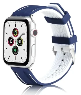 Beline SOLID Silicone tmavo modro-biely / Opasok pre Apple Watch / 38/40/41 mm
