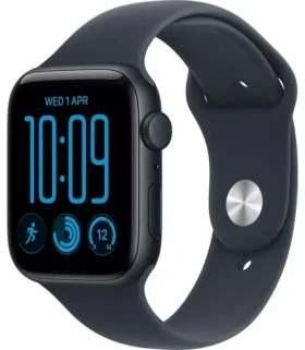Apple Watch SE 3 (2026) GPS 40mm Temne atramentové hliníkové telo - Námornícky modrý športový remienok M/L / 150-200 mm (MJL14MP/A)