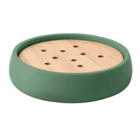 Spirella Sven mydlenka zelená / polyresin / drevo (7610583218605)