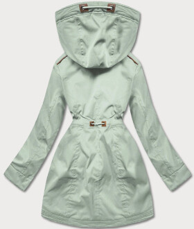 Dámska zimná bunda parka v mätovej farbe s vložkami z ekokože (2M-21A93) odstíny zelené XXL (44)