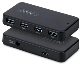 StarTech USB-A Hub 4 porty čierna / 4X USB-A / 5 Gbs / napájací adaptér (ST4300USB3V2-UE)