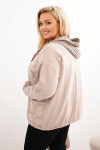 Dámske Plus veľkosť bavlnená mikina na zips béžová UNI