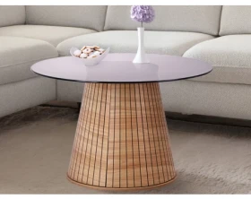 Okrúhly konferenčný stolík Ascoli, 80 cm, svetlý orech%