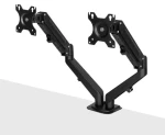 Lindy 40708 čierna / Rameno pre dva monitory / plynová pružina / 17-27" / nosnosť 5 kg / náklon 0-180 ° / rotácia 180 ° (40708)