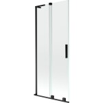 MEXEN/S - Velar L dvojkrídlová posuvná vaňová zástena 85 x 150, transparent, čierna 896-085-003-01-70