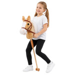 Mamido Kôň na tyči Hobby Horse so zvukmi a kolieskami 100 cm béžový
