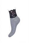 Dámske ponožky 1061 Grey with black - Milena 37-41 šedá-černá