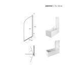 BESCO - Vaňová zástena AMBITION 1 - FARBA rámu - Chróm / Leštený hliník (ALU), Rozmer A - 75 cm, Smer zatvárania - Univerzálne Ľavé / Pravé, Výplň - Číre bezpečnostné sklo s bielymi pruhmi - 5 mm BCAMB1CBP