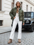 Dámska krátka zimná prešívaná bunda VIBEGIRL zelená FashionStreet TY4946 L