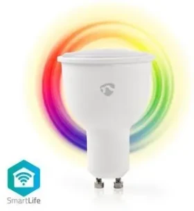 Nedis SmartLife Plnofarebná Žiarovka / Wi-Fi / GU10 / 380 lm / 4.5 W / RGB / Android iOS (WIFILC10WTGU10)