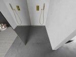 MEXEN/S - Kioto L Sprchová zástena WALK-IN 120 x 200, zrkadlové, zlato 800-120-103-50-50