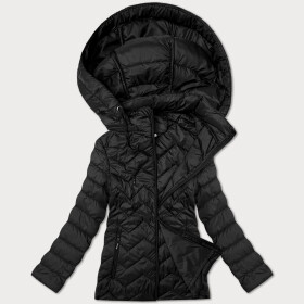 Čierna dámska prešívaná bunda s kapucňou J Style (16M9267-392) odstíny černé 48