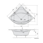 POLYSAN - ROSANA rohová vaňa 140x140x49cm, biela 64119